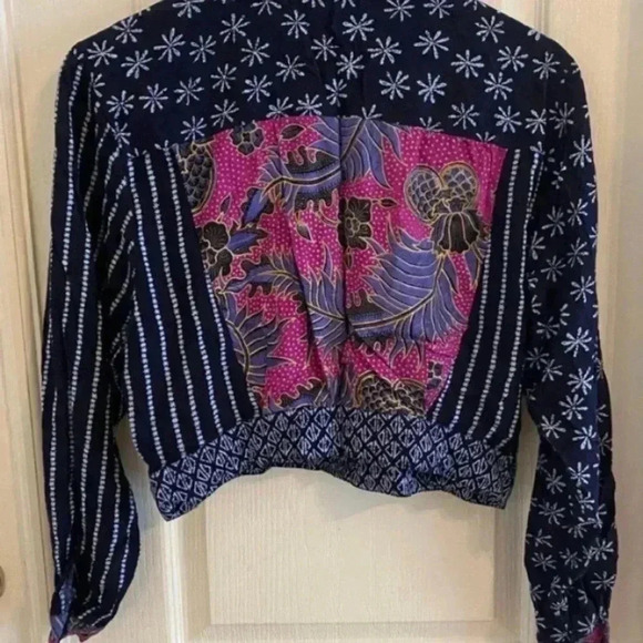 Surya Womens Vintage Patchwork Beaded Light Jacket - Picture 6 of 6